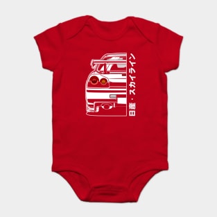 Nissan Skyline GTR R34 (White Print) Baby Bodysuit